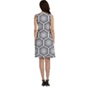 Halftone Tech Hexagons Seamless Pattern Classic Skater Dress View4