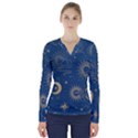 Seamless Galaxy Pattern V-Neck Long Sleeve Top View1