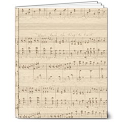 Vintage Beige Music Notes 8  X 10  Hardcover Notebook by Loisa77