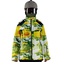 Yellow Flowers Men s Zip Ski And Snowboard Waterproof Breathable Jacket by Ket1n9