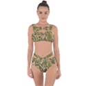 Yellow Snake Skin Pattern Bandaged Up Bikini Set  View1