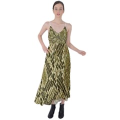 Yellow Snake Skin Pattern Tie Back Maxi Dress by Ket1n9