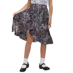 Grapevine Symphony Print Pattern Bk Kids  Ruffle Flared Wrap Midi Skirt by dflcprintsclothing