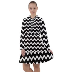 Wave-black White All Frills Chiffon Dress by kyorashop23