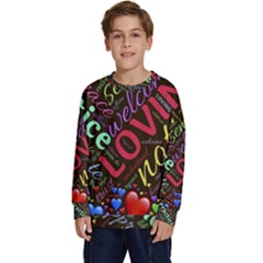 Loving Practice Agape Heart Kids  Crewneck Sweatshirt by Paksenen