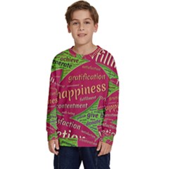 Fulfillment Satisfaction Happiness Kids  Crewneck Sweatshirt by Paksenen