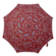 Love Hearts Valentine Red Symbol Hook Handle Umbrellas (medium) by Paksenen