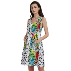 Brain Mind Psychology Idea Drawing Sleeveless Dress With Pocket by Loisa77