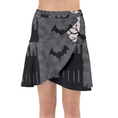 Halloween Background Halloween Scene Wrap Front Skirt by Ket1n9