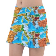 World Map Classic Tennis Skirt by Ket1n9