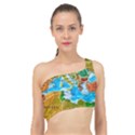 World Map Spliced Up Bikini Top  View1