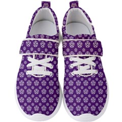 White Pentacle And Purple Pattern Men s Velcro Strap Shoes by cheekywitch