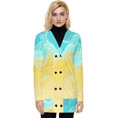 Abstract Background Beach Coast Button Up Hooded Coat  by anzea