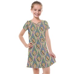 Tribal Background Boho Batik Kids  Cross Web Dress by anzea