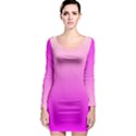 Gradient Pink - Pastel Yellow Pink Rosa Long Sleeve Bodycon Dress View1