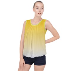 Gradient  Green, Yellow Bubble Hem Chiffon Tank Top by 2607694c