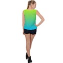 Gradient  green, yellow Bubble Hem Chiffon Tank Top View2