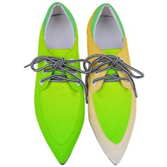 Gradient  Green, Yellow Pointed Oxford Shoes by 2607694c