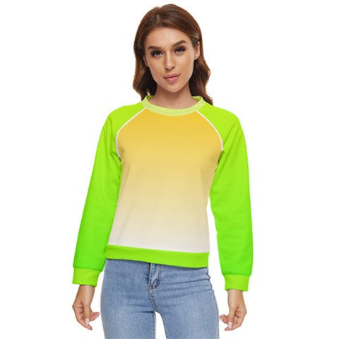 Gradient  Green, Yellow Women s Long Sleeve Raglan T-shirt by 2607694c