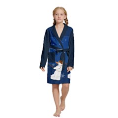 Snowman Kids  Long Sleeve Velvet Lounge Robe by 2607694c