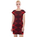 pattern black red Cap Sleeve Bodycon Dress View1