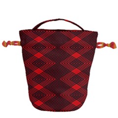 Pattern Black Red Drawstring Bucket Bag by 2607694c