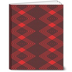 Pattern Black Red 8  X 10  Softcover Notebook by 2607694c