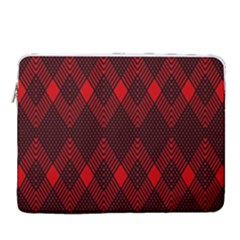 Pattern Red Black, 15  Vertical Laptop Sleeve Case With Pocket