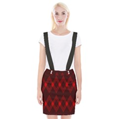 Pattern, Red, Black,  Braces Suspender Skirt by 2607694c