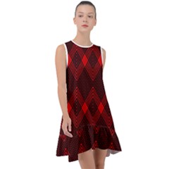 Pattern, Red, Black,  Frill Swing Dress by 2607694c