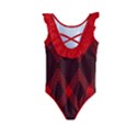 Muster rot rot schwarz Kids  Frill Swimsuit View2