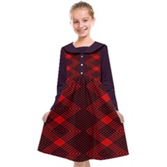 Pattern Rot Schwarz Kids  Midi Sailor Dress by dedoma