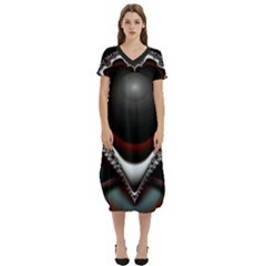 Fractal Eye T-shirt Midi Dress With Pockets by dedoma