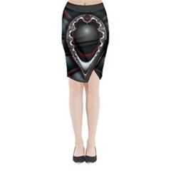 Fractal Eye Midi Wrap Pencil Skirt by dedoma