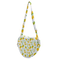 Illustrations Lemon Citrus Fruit Yellow Heart Shoulder Bag by anzea