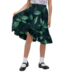 Foliage Kids  Ruffle Flared Wrap Midi Skirt by HermanTelo