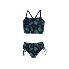 Tropical Leaves Pattern Girls  Tankini Swimsuit by Hannah976