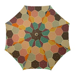 Abstract Hex Hexagon Grid Pattern Honeycomb Golf Umbrellas by Proyonanggan