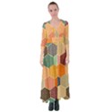 Abstract Hex Hexagon Grid Pattern Honeycomb Button Up Maxi Dress View1