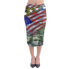 Usa United States Of America Images Independence Day Midi Pencil Skirt by Ket1n9