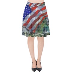 Usa United States Of America Images Independence Day Velvet High Waist Skirt by Ket1n9