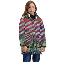 Usa United States Of America Images Independence Day Kids  Hooded Longline Puffer Jacket by Ket1n9