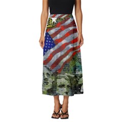 Usa United States Of America Images Independence Day Classic Midi Chiffon Skirt by Ket1n9