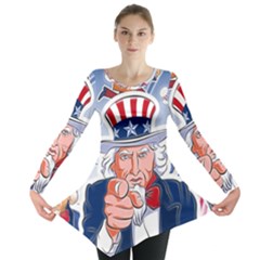 Independence Day United States Of America Long Sleeve Tunic  by Ket1n9