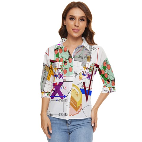 Mathematics Formula Physics School Women s Quarter Sleeve Pocket Shirt by Bedest