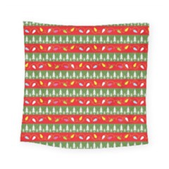 Christmas-papers-red-and-green Square Tapestry (small) by Bedest