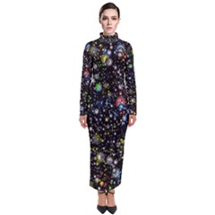 Universe Star Planet Galaxy Turtleneck Maxi Dress by Ravend