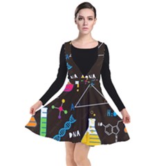 Science Lesson Flat Vector Seamless Pattern Plunge Pinafore Dress by Loisa77