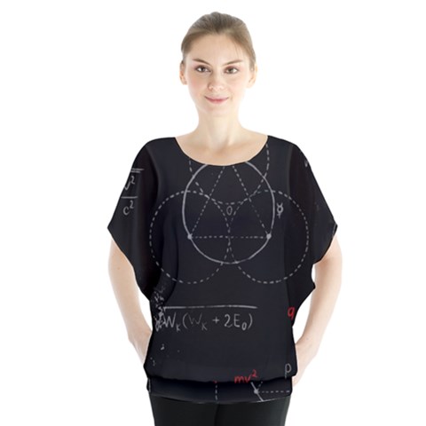 Math Board Circuit Circuits Computer Shield Tech Technology Batwing Chiffon Blouse by Loisa77