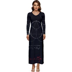 Math Board Circuit Circuits Computer Shield Tech Technology Long Sleeve Longline Maxi Dress by Loisa77